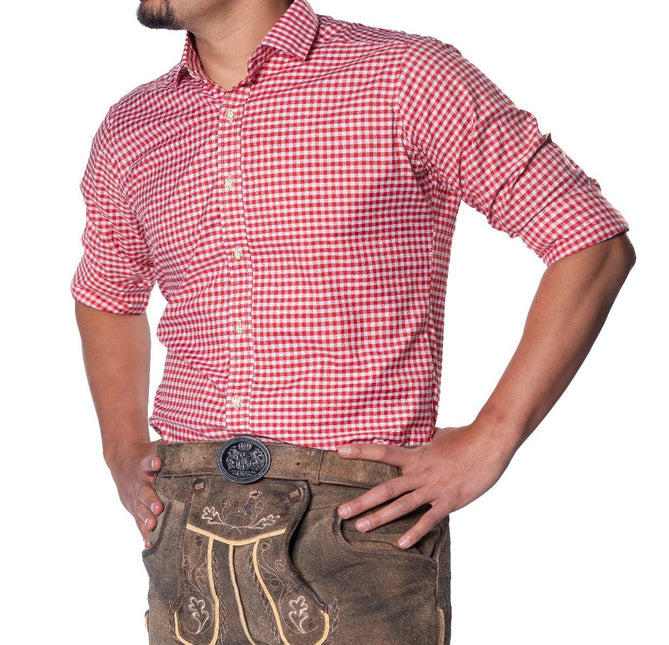 Camisa Trapecio Leopold Rojo Bloqueado