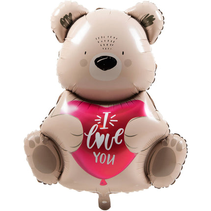 Globo de foil - Ombre Love - Oso marrón "Te quiero - 56 cm