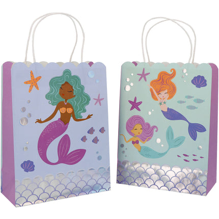 Bolsas de regalo - Sirena Mágica - 20 x 27 cm - 6 unidades