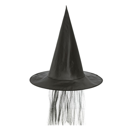 Sombrero de Bruja de Halloween Pelo Negro