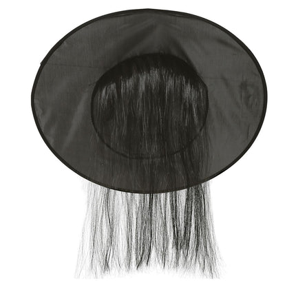 Sombrero de Bruja de Halloween Pelo Negro