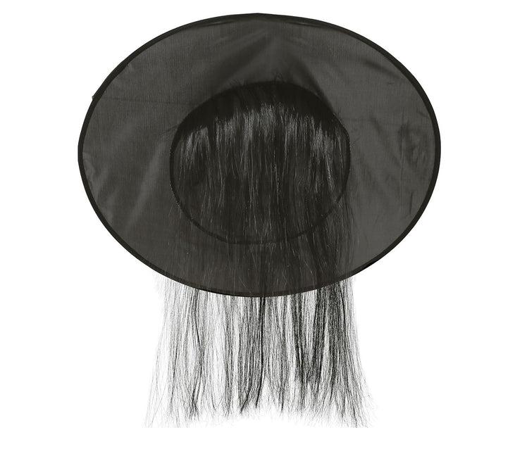 Sombrero de Bruja de Halloween Pelo Negro