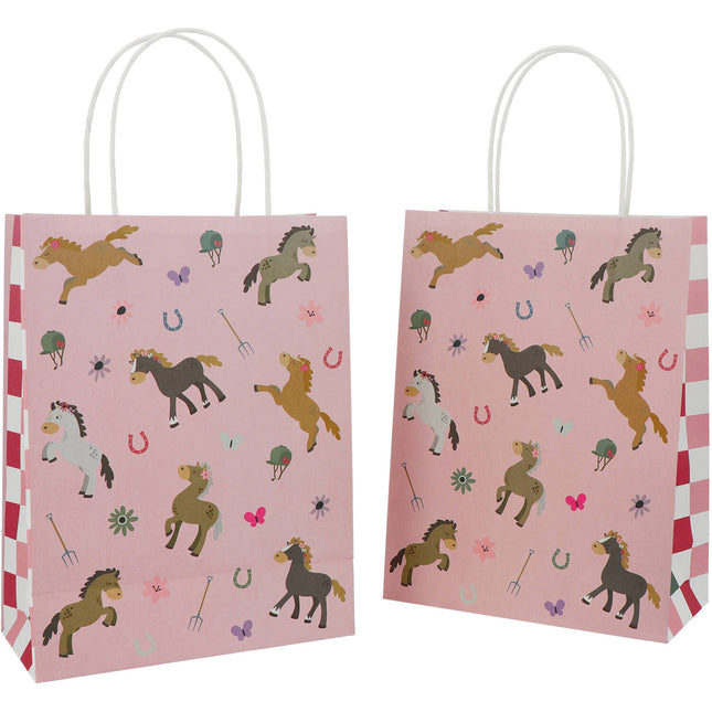 Bolsas de regalo - Caballos felices - 20 x 27 cm - 6 unidades