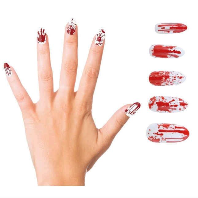 Halloween Uñas postizas Sangrientas 10pcs