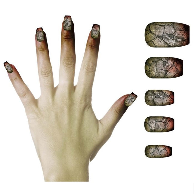 Halloween Uñas postizas Zombie 10pcs