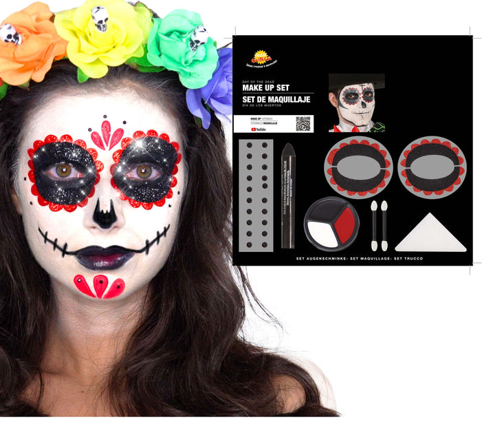 Set de maquillaje Día de los Muertos 8 piezas