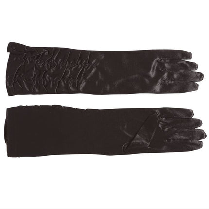 Guantes de Halloween Terciopelo Negro 45cm