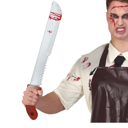 Machete Falso De Halloween Con Sierra 60cm