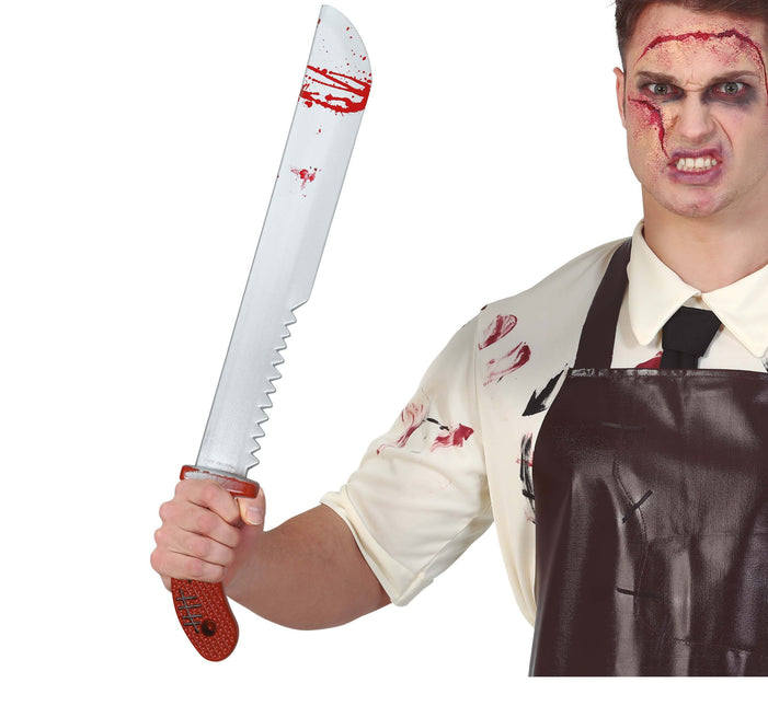 Machete Falso De Halloween Con Sierra 60cm