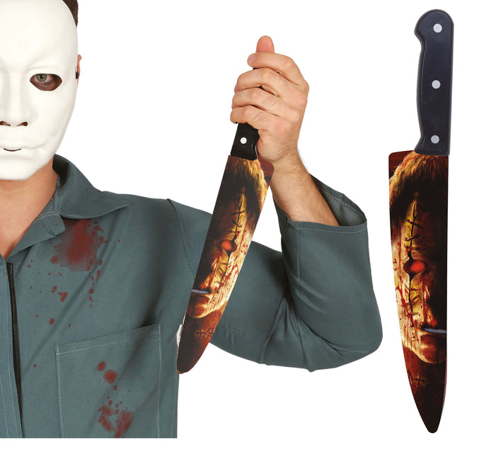 Cuchillo Falso Halloween Serie Asesino 37cm