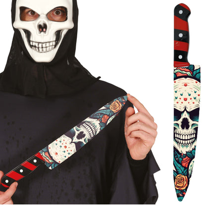 Halloween Calavera Falsa Cuchillo 37cm