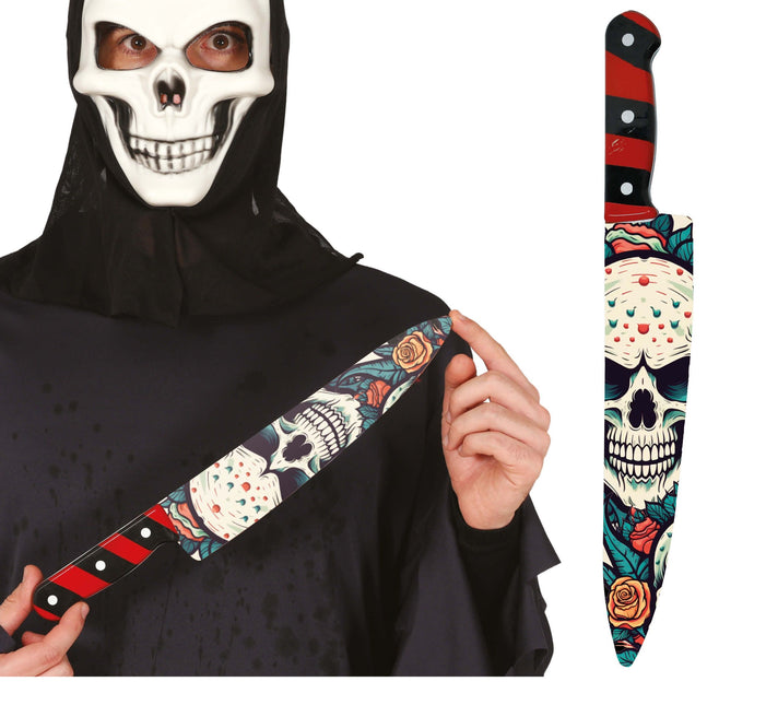 Halloween Calavera Falsa Cuchillo 37cm