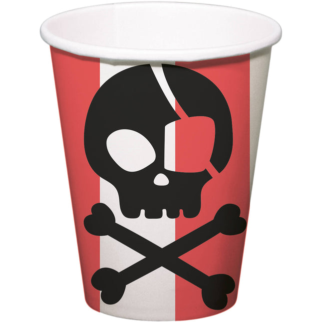 Vasos - Fiesta Pirata - 250 ml - 8 piezas