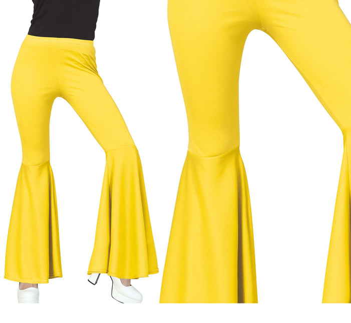 Pantalón Disco 70S Amarillo Mujer