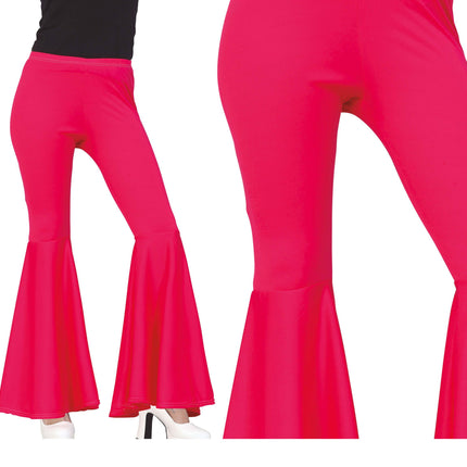 Pantalones Disco 70S Rosa Mujer