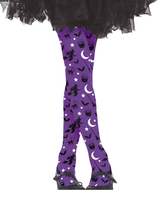 Malla Halloween Morada Bruja Niño