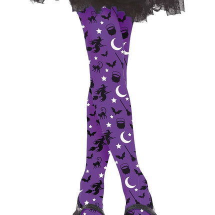 Malla Halloween Morada Bruja Niño