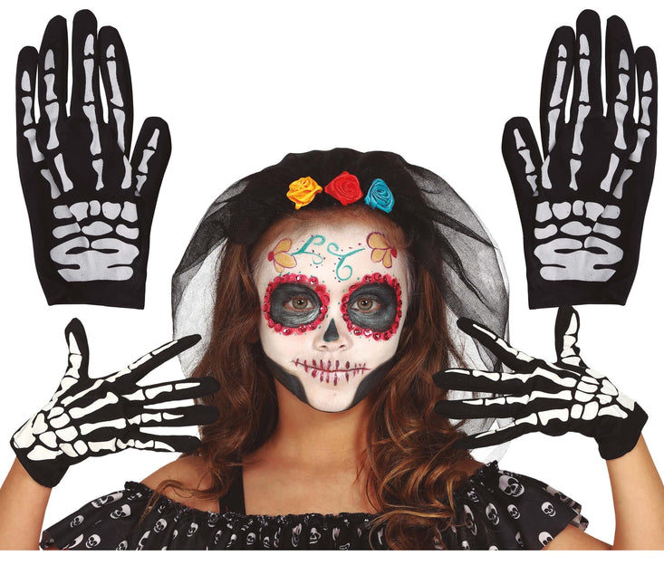 Guantes Halloween Esqueleto Niño