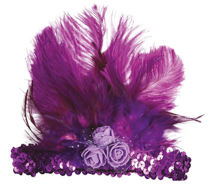 Plumas de diadema moradas