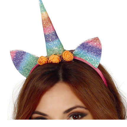 Diadema de unicornio de colores