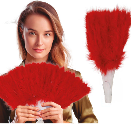 Abanico Plumas Rojas