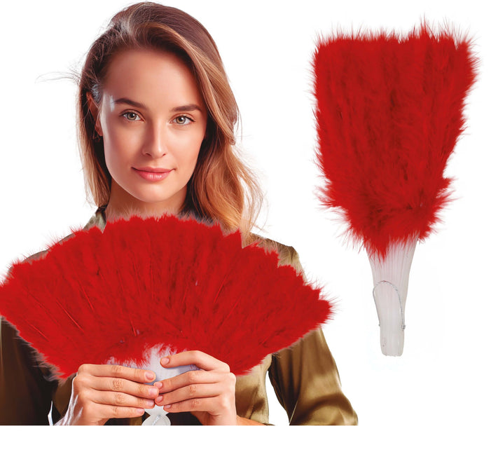 Abanico Plumas Rojas