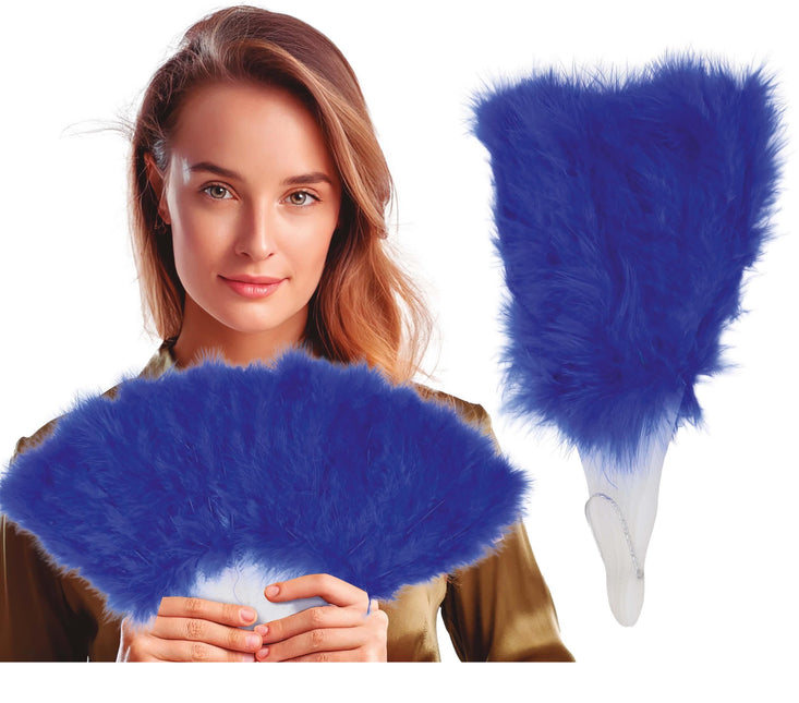 Abanico Plumas Azules