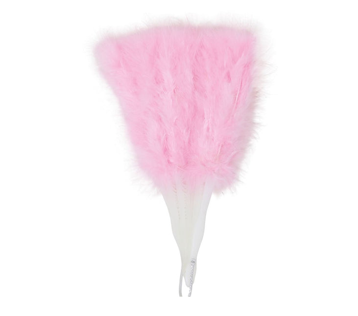 Plumas Abanico Rosa Claro 45cm