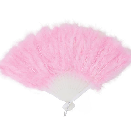 Plumas Abanico Rosa Claro 45cm