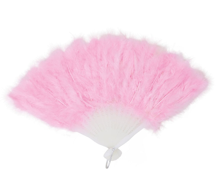 Plumas Abanico Rosa Claro 45cm