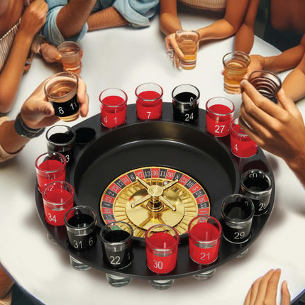 Ruleta juego de beber 29 cm, 16 vasos x 4.5 cm