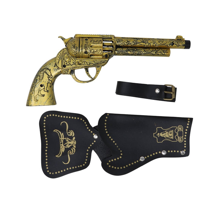 Pistola Falsa Revólver Vaquero con Funda 29cm