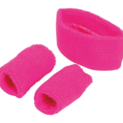 Set de cintas de sudor rosa 3 piezas