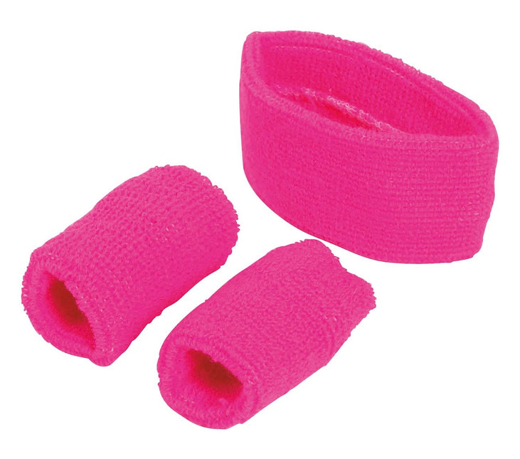 Set de cintas de sudor rosa 3 piezas