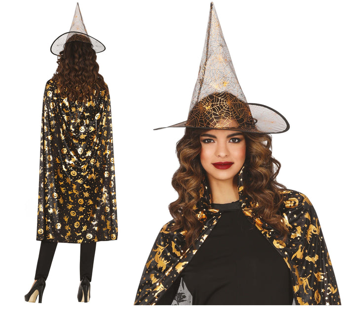 Conjunto de Disfraz de Halloween de Bruja para Mujer 2 piezas