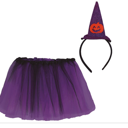 Conjunto Disfraz Halloween Niña Bruja 30cm