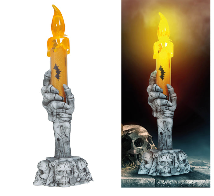 Candelabro Halloween Con Vela Led 15cm