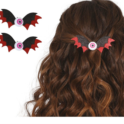 Halloween Pinza para el pelo Murciélago 10cm 2pcs