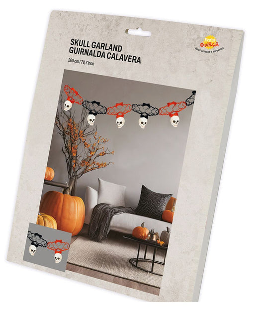 Guirnalda de Halloween Colgantes Calavera 2m