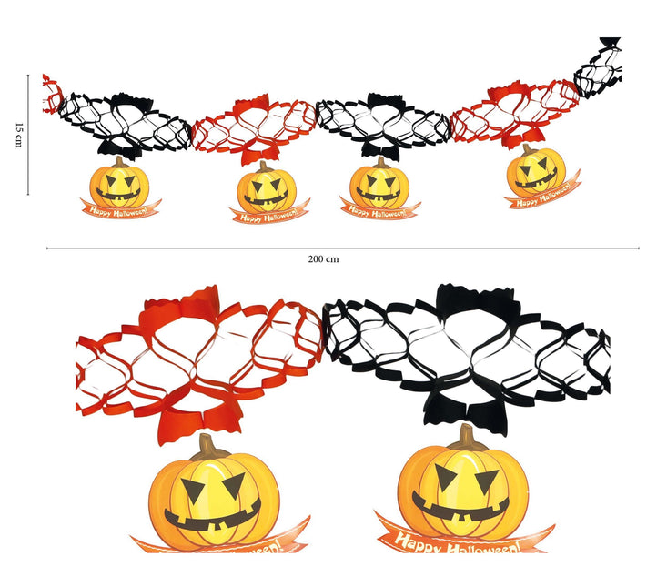 Guirnalda de Halloween Calabaza Colgantes Deluxe 2m