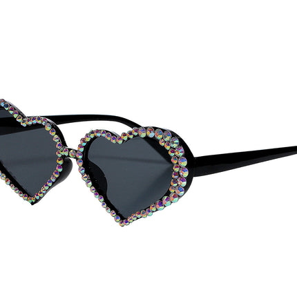 Gafas Negras Corazones Con Piedras