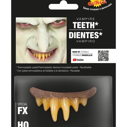 Halloween Dientes de Vampiro Amarillo