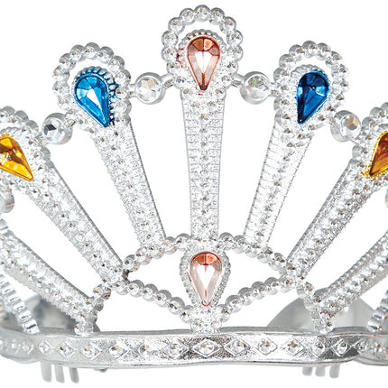 Tiara de plata con piedras preciosas, niños