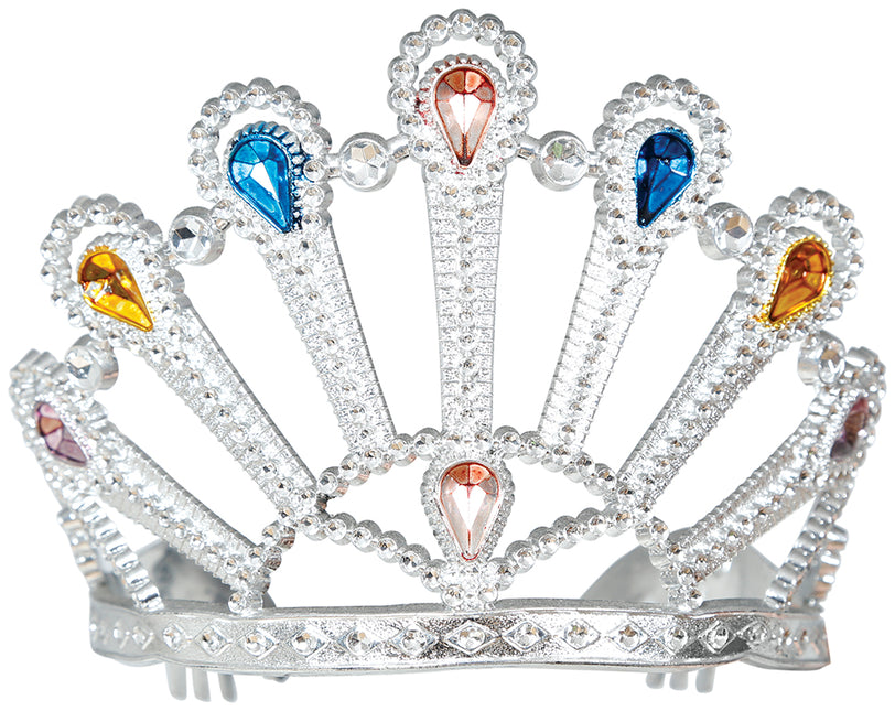 Tiara de plata con piedras preciosas, niños