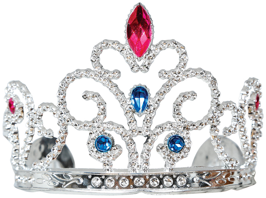 Tiara de plata con piedras preciosas, niños