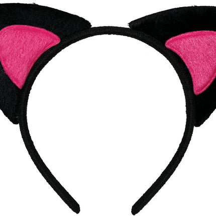 Diadema con orejas de gato rosa, adultos