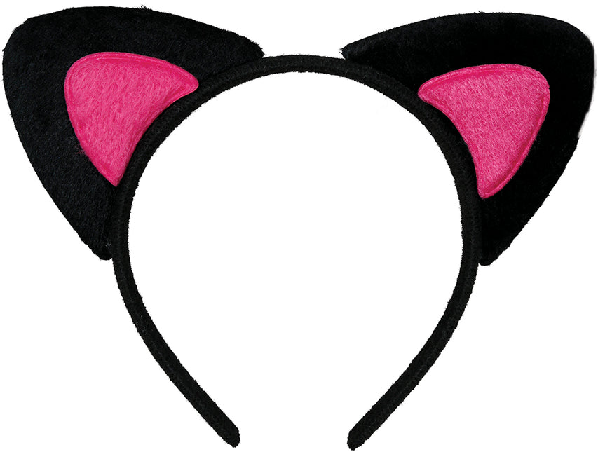 Diadema con orejas de gato rosa, adultos