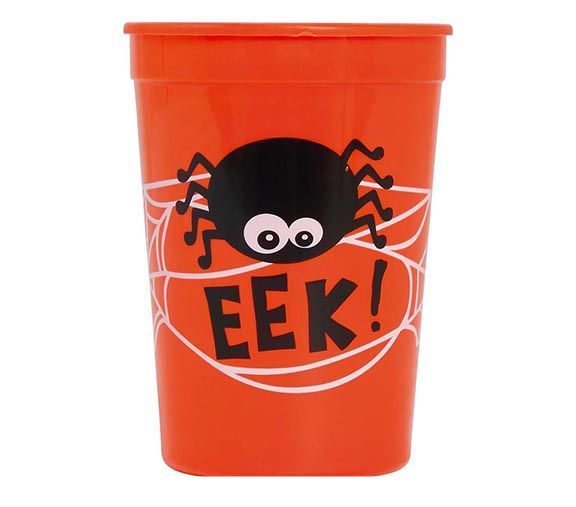 Taza Naranja Halloween Araña 11cm