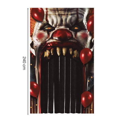 Cortina Puerta Halloween Horror Payaso 2.4m