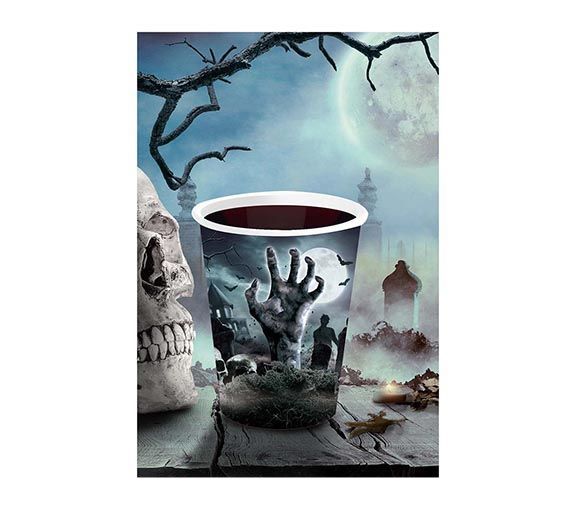 Copas de Halloween Cementerio 240ml 6uds.